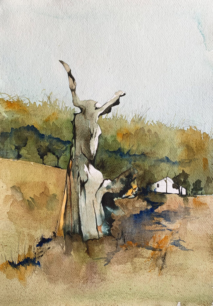 Old Tree Stump with House