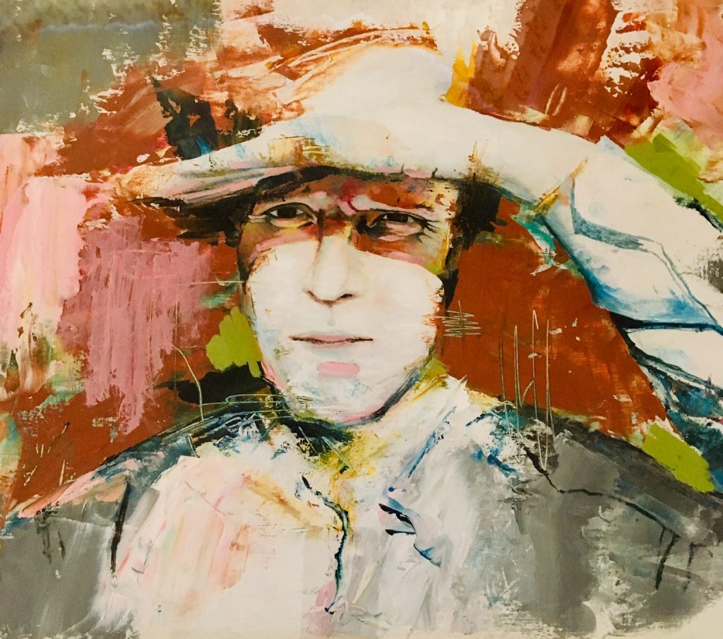 Under A Red Rock, Oil on board, 2018, by Christopher P Jones